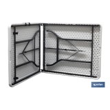 MESA PLEGABLE RECTANGULAR BLANCA CON BLOQUEO DE SEGURIDAD 180x75x72 CM