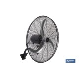 VENTILADOR INDUSTRIAL DE PARED OSCILANTE CON 3 VELOCIDADES Ø65 CM 200 W