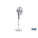 VENTILADOR DE PIE OSCILANTE GRIS METALIZADO OSCILANTE CON 3 VELOCIDADES Y TEMPORIZADOR Ø45 CM 70 W