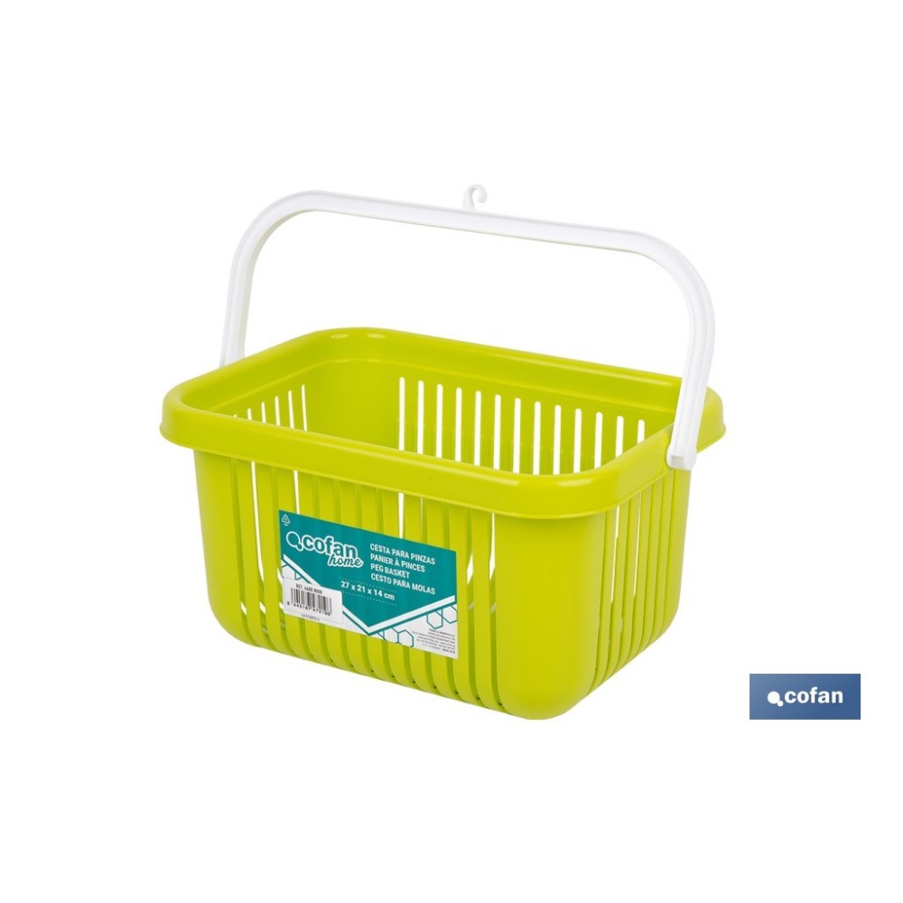 CESTA PARA PINZAS VERDE LIMA 27 X 21 X 14 CM
