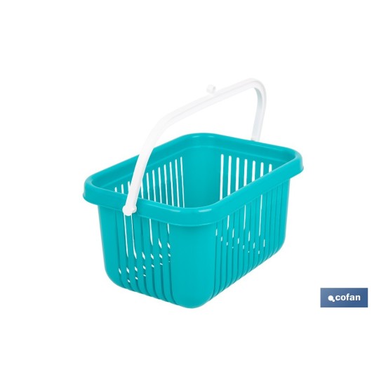 CESTA PARA PINZAS AZUL TURQUESA 27 X 21 X 14 CM