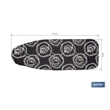 FUNDA ACOLCHADA PARA TABLA DE PLANCHAR 135 X 53 CM ROSAS NEGRAS