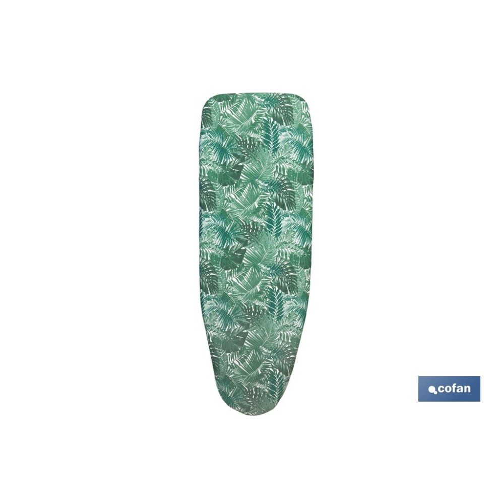 FUNDA ACOLCHADA PARA TABLA DE PLANCHAR 135 x 53 CM RAMAS VERDES