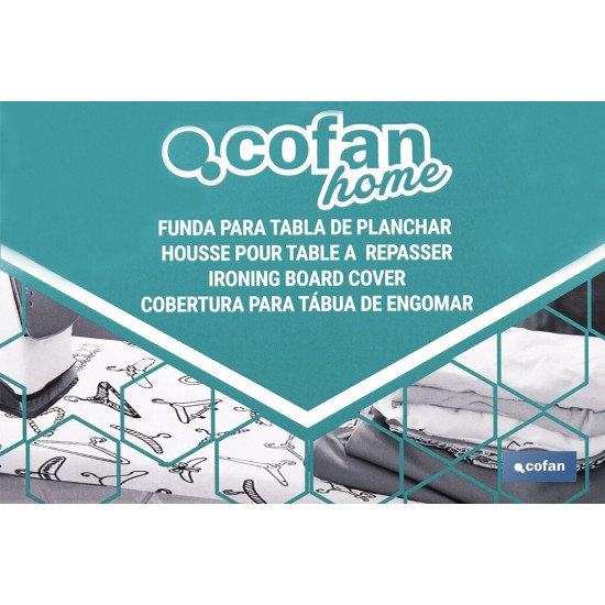 FUNDA ACOLCHADA PARA TABLA DE PLANCHAR 140 X 60 CM GRIS METALIZADO