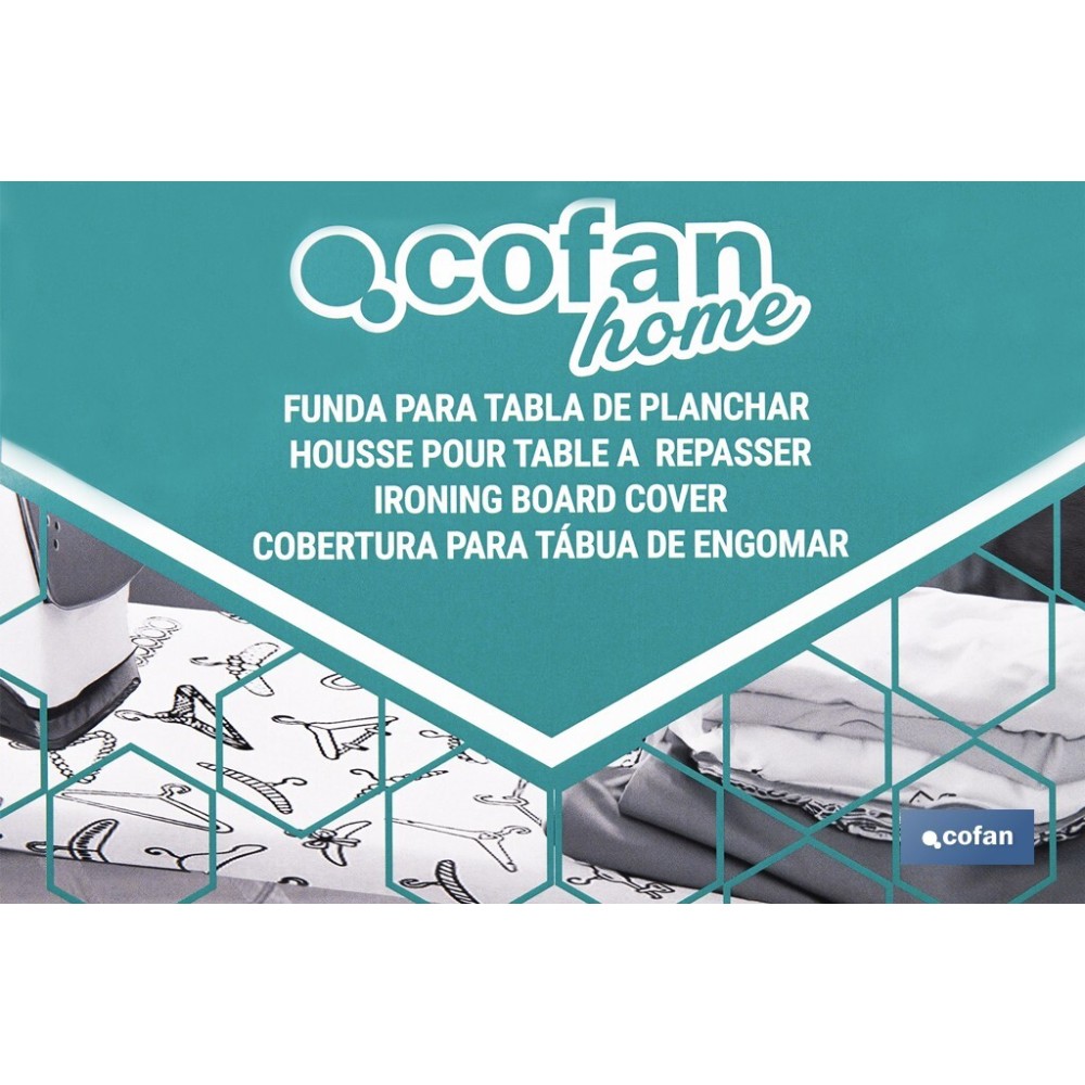 FUNDA ACOLCHADA PARA TABLA DE PLANCHAR 140 X 60 CM GRIS METALIZADO