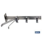 TENDEDERO FIJO DE PARED DE DOS PIEZAS INOXIDABLE 304 3 POLEAS 36.5 x 9.5 CM