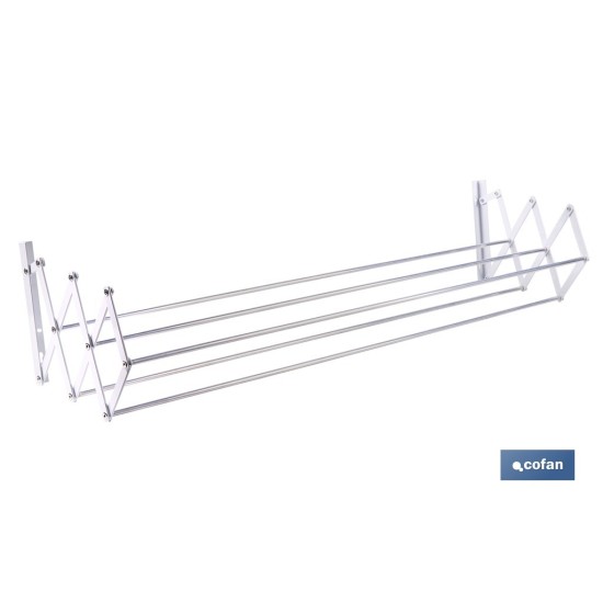 TENDEDERO EXTENSIBLE PARA PARED EN ALUMINIO LACADO 100 CM