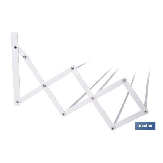 TENDEDERO EXTENSIBLE PARA PARED EN ALUMINIO LACADO 100 CM