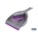 SET DE CEPILLO CON PALA Y BORDE DE GOMA COLOR LILA 33 X 23 X 9 CM