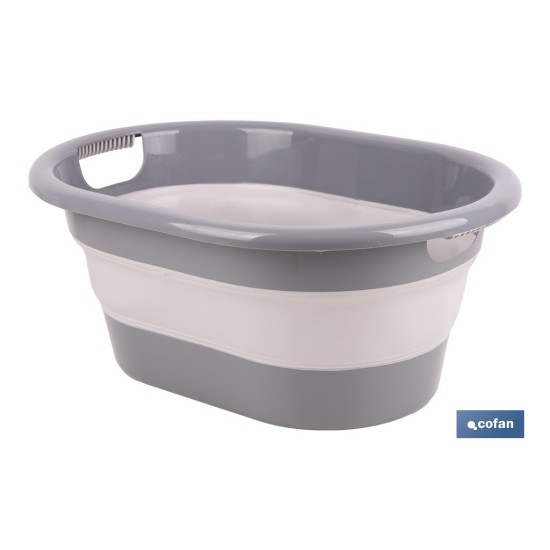 BARREÑO PLEGABLE GRIS/BLANCO 18 L