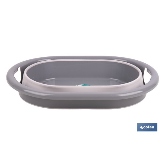 BARREÑO PLEGABLE GRIS/BLANCO 18 L
