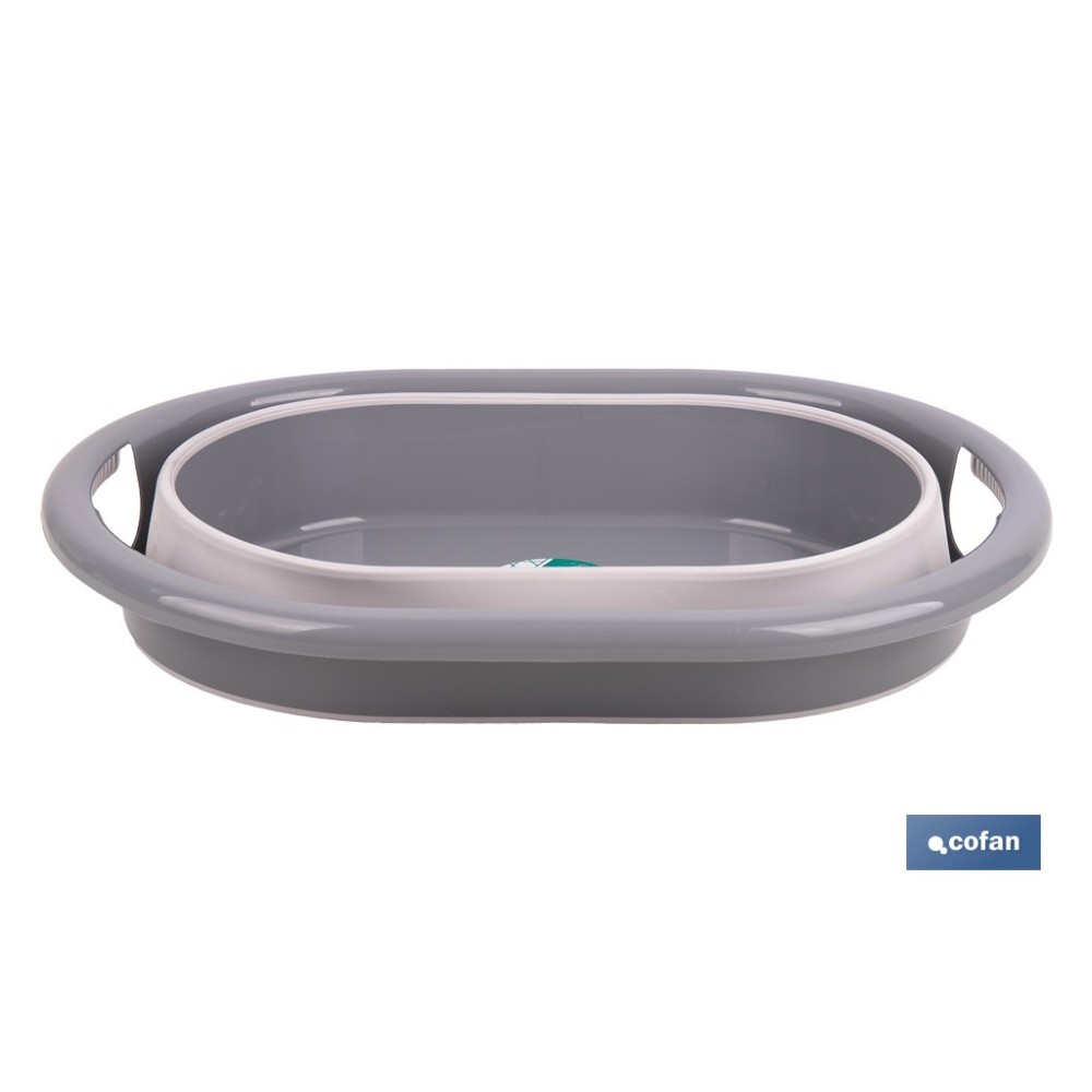 BARREÑO PLEGABLE GRIS/BLANCO 18 L