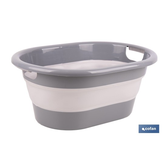 BARREÑO PLEGABLE GRIS/BLANCO 18 L