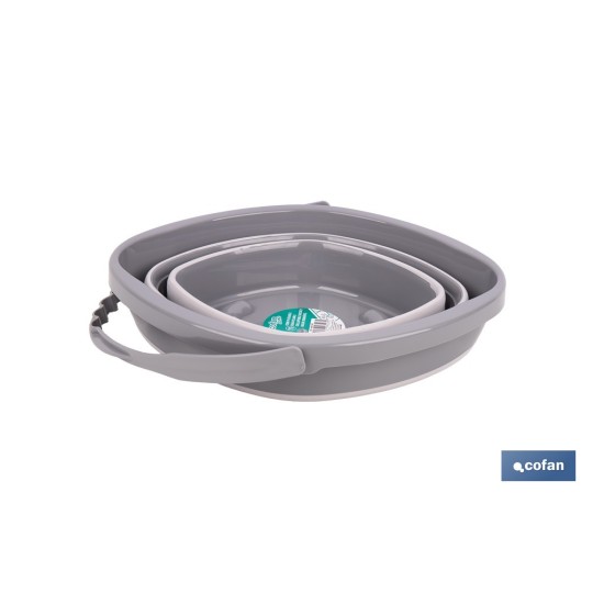 CUBO PLEGABLE COLOR GRIS/BLANCO 11 L