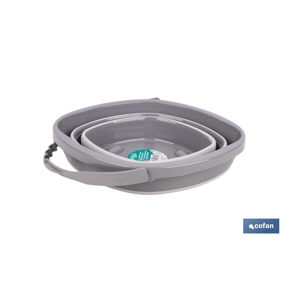 CUBO PLEGABLE COLOR GRIS/BLANCO 11 L