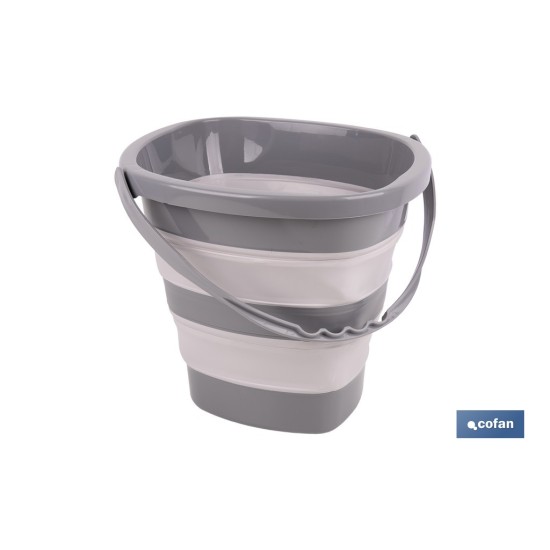 CUBO PLEGABLE COLOR GRIS/BLANCO 11 L