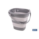 CUBO PLEGABLE COLOR GRIS/BLANCO 11 L