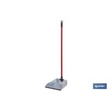 RECOGEDOR METÁLICO GALVANIZADO CON GOMA Y MANGO 83 X 24 CM