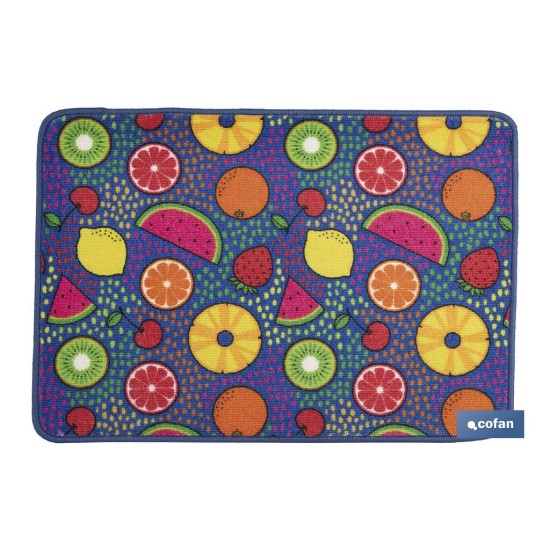 FELPUDO CON ESTAMPADO DIGITAL FRUTAS 50 x 70 CM
