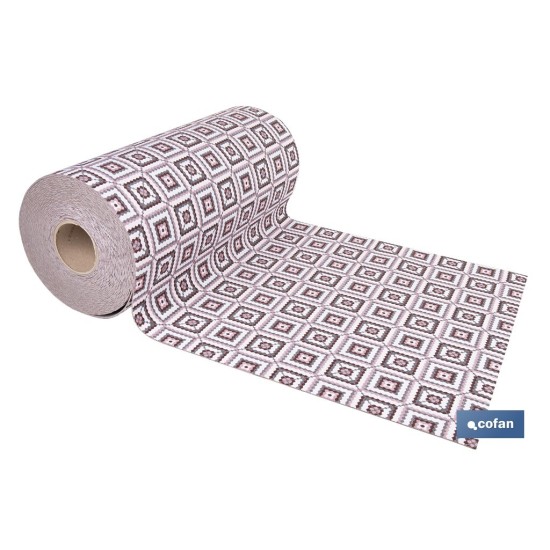 ROLLO DE ALFOMBRA EN CUADROS CROCHET 50% ALGODÓN 50% POLIÉSTER 50 CM X 15 M