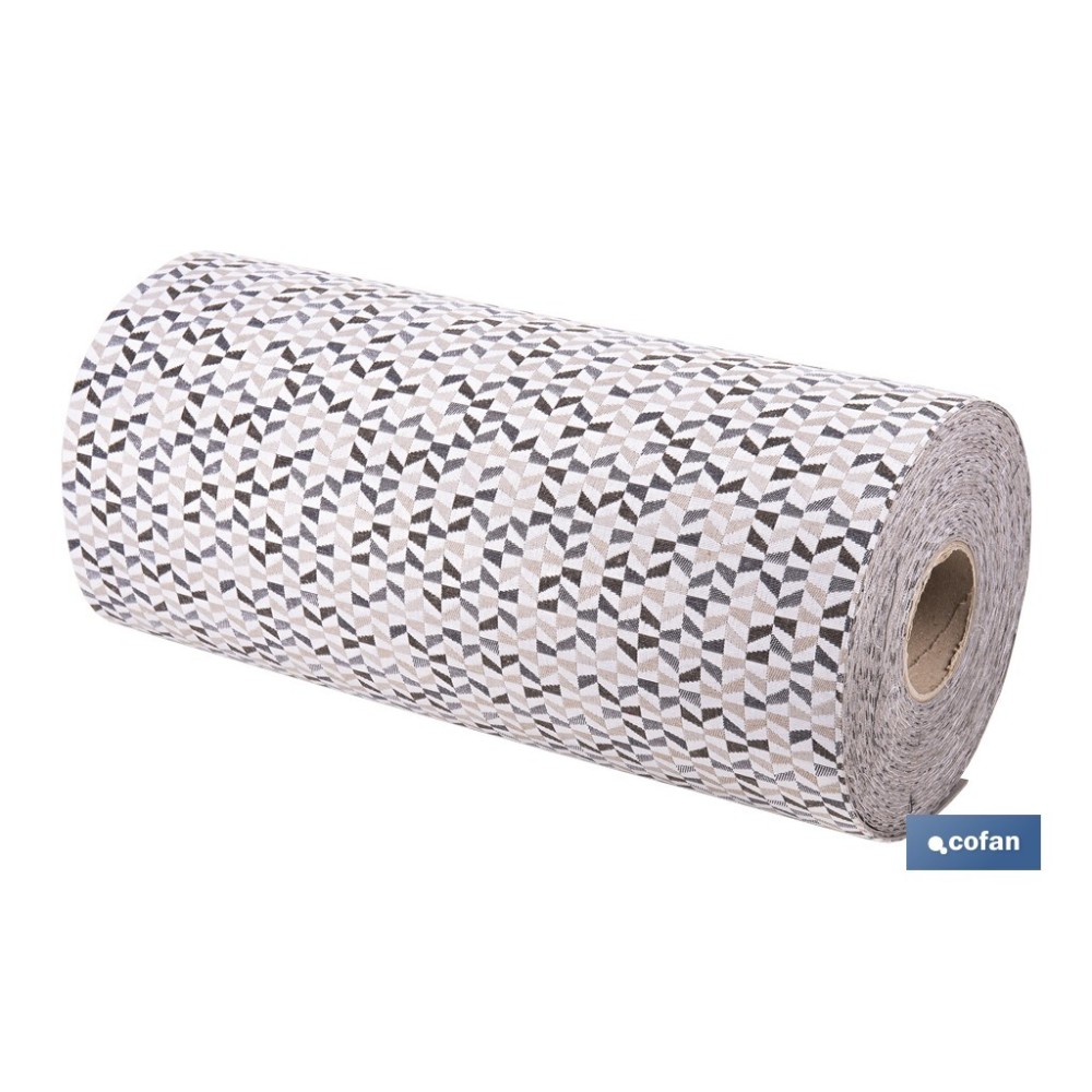 ROLLO DE ALFOMBRA EN MOSAICOS VANGUARDISTA 50% ALGODÓN 50% POLIÉSTER 50 CM X 15 M
