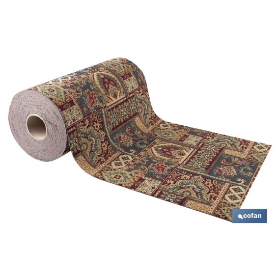 ROLLO DE ALFOMBRA DISEÑO EGIPCIO 50% ALGODÓN  50% POLIÉSTER 50 CM X 15 M