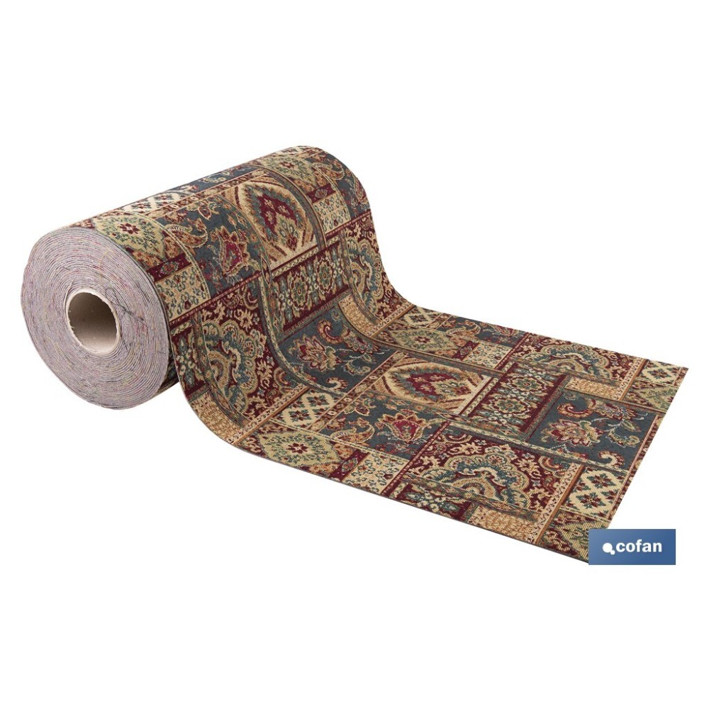 ROLLO DE ALFOMBRA DISEÑO EGIPCIO 50% ALGODÓN  50% POLIÉSTER 50 CM X 15 M