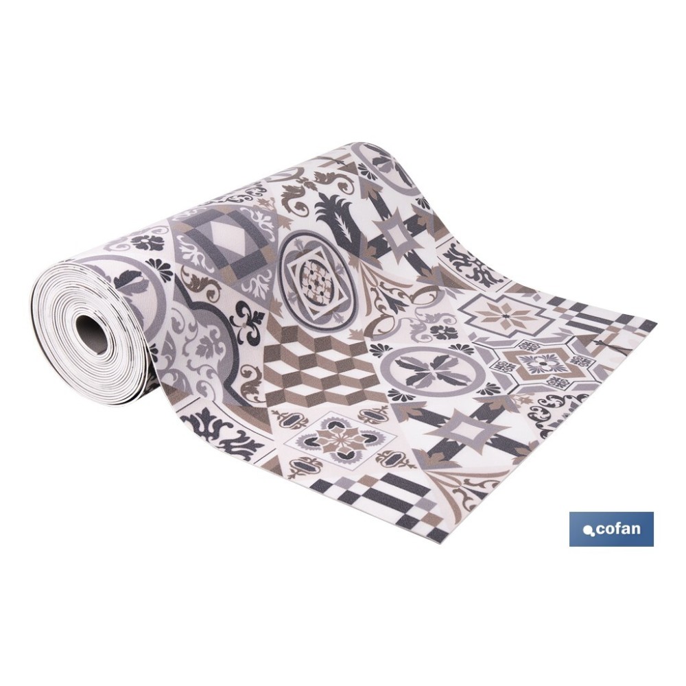 ROLLO DE ALFOMBRA VINILICA DISEÑO ARABESCO 84% VINILO 16% POLIESTER 52 X 20 M