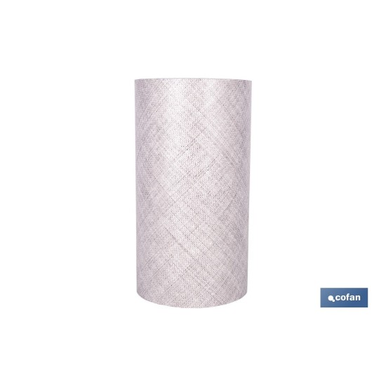 ROLLO DE ALFOMBRA VINÍLICA CON EFECTO JASPEADO GRIS CLARO 84% VINILO 16% POLIÉSTER 52 CM X 20 M