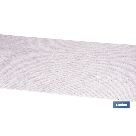 ROLLO DE ALFOMBRA VINÍLICA CON EFECTO JASPEADO GRIS CLARO 84% VINILO 16% POLIÉSTER 52 CM X 20 M