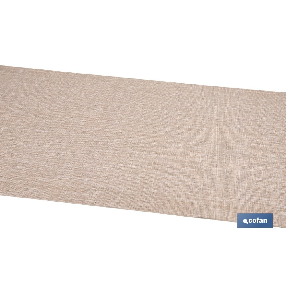 ROLLO DE ALFOMBRA VINÍLICA CON EFECTO JASPEADO BEIGE 84% VINILO 16% POLIÉSTER 52 CM X 20 M
