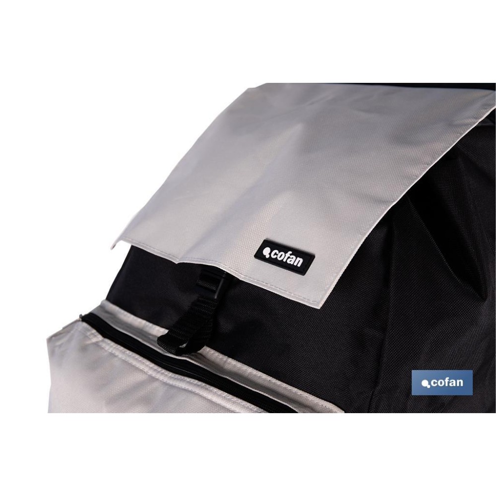 CARRO DE LA COMPRA NEGRO Y BEIGE PLEGABLE DE ALUMINIO CON 2 RUEDAS GRANDES 43 L