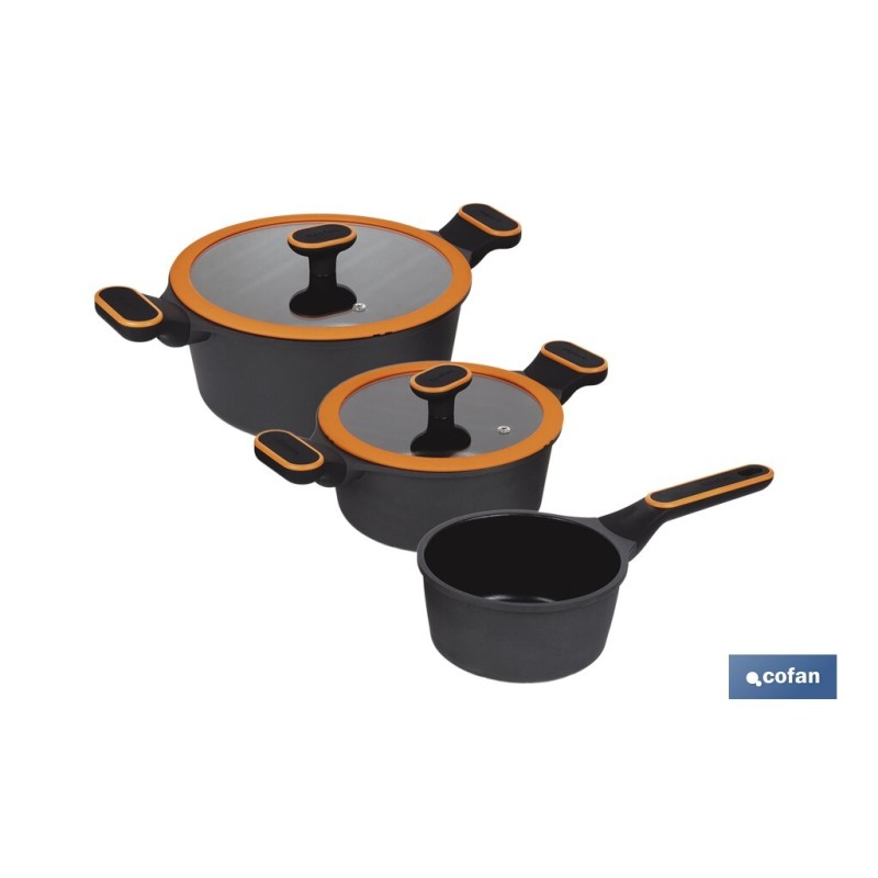 BATERIA COCINA 3 PIEZAS FULL INDUCTION ALUMINIO FUNDIDO OLIVIER
