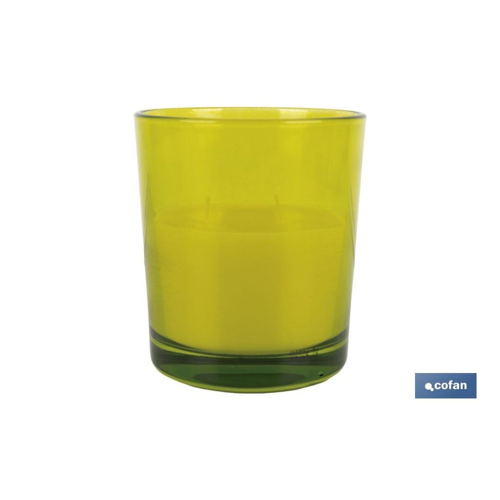 VELA AROMÁTICA DE CITRONELA VASO DECORADO  200 G