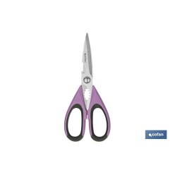 TIJERAS MORADAS DE ACERO INOX. MODELO SENA 22 CM