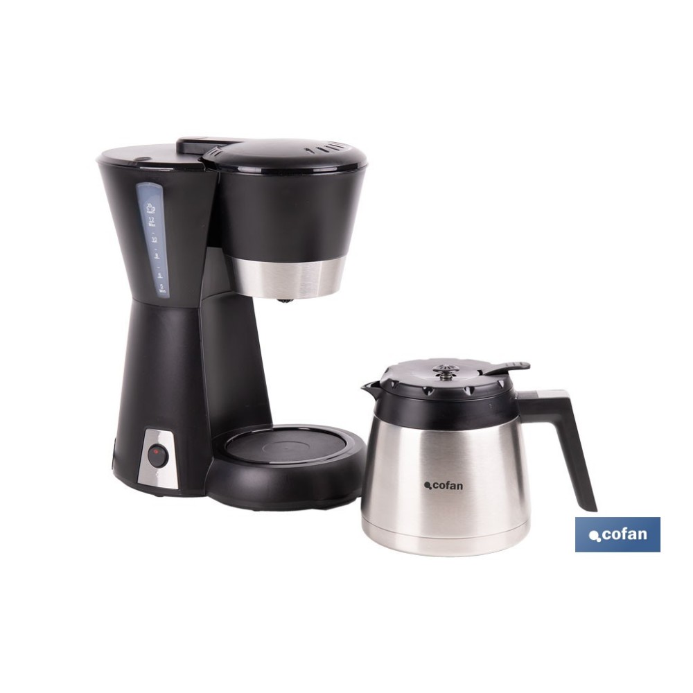 CAFETERA ELÉCTRICA DE GOTEO CON JARRA TERMO 800 W 12 TAZAS 1,2 L