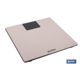 BÁSCULA DE BAÑO DIGITAL DE COLOR PIEDRA CON PANTALLA LED 30 X 30 X 2,2 CM