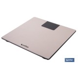 BÁSCULA DE BAÑO DIGITAL DE COLOR PIEDRA CON PANTALLA LED 30 X 30 X 2,2 CM