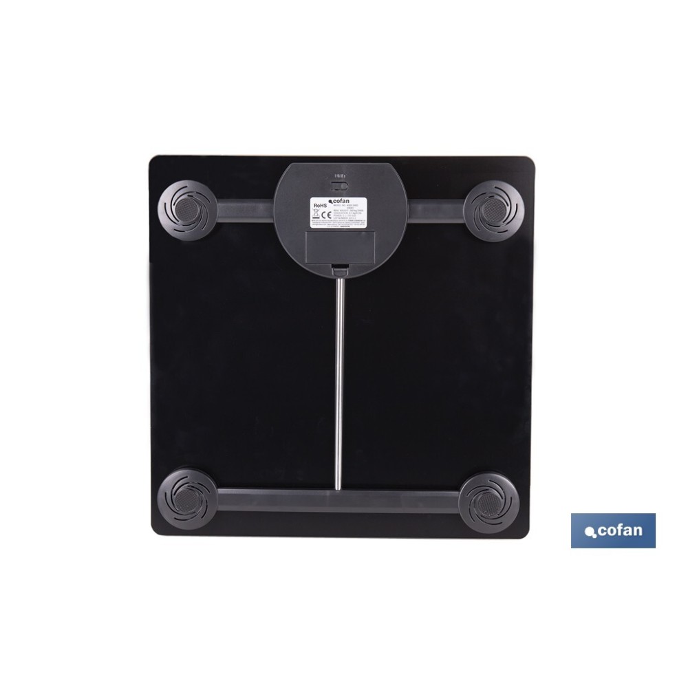 BÁSCULA DE BAÑO DIGITAL DE COLOR PIEDRA CON PANTALLA LED 30 X 30 X 2,2 CM