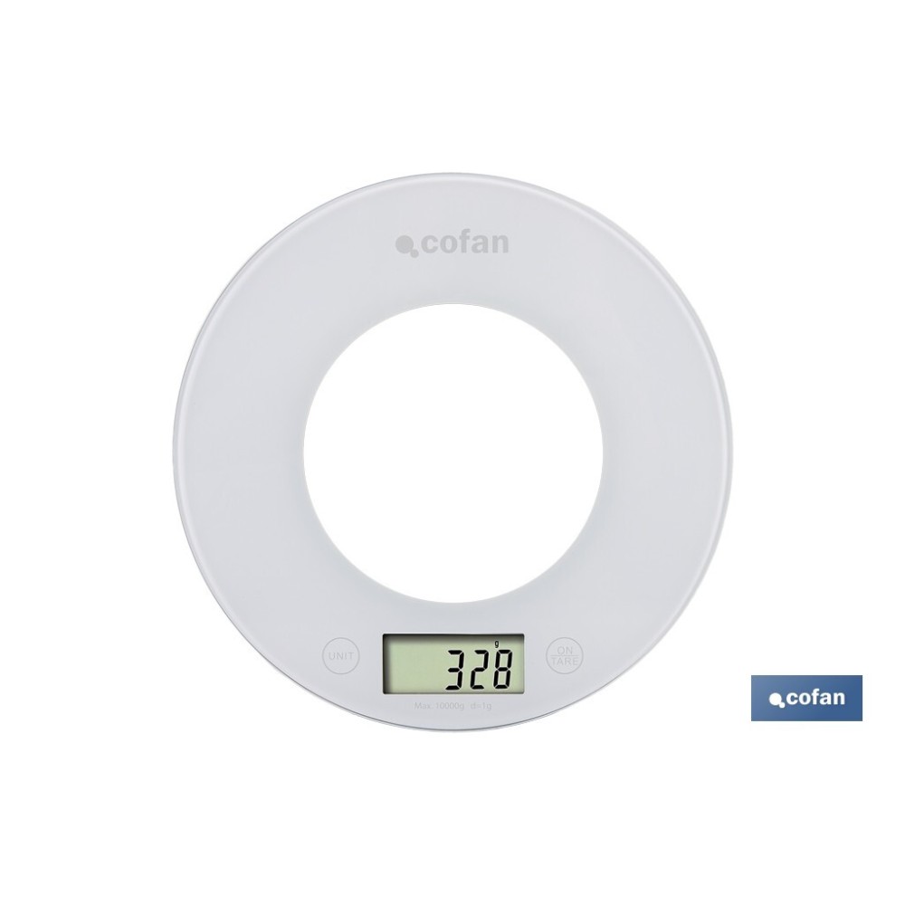 BÁSCULA DE COCINA DIGITAL CON CUENCO DE CAPACIDAD 3,8 L 10 KILOS Ø25,5 X 14 CM