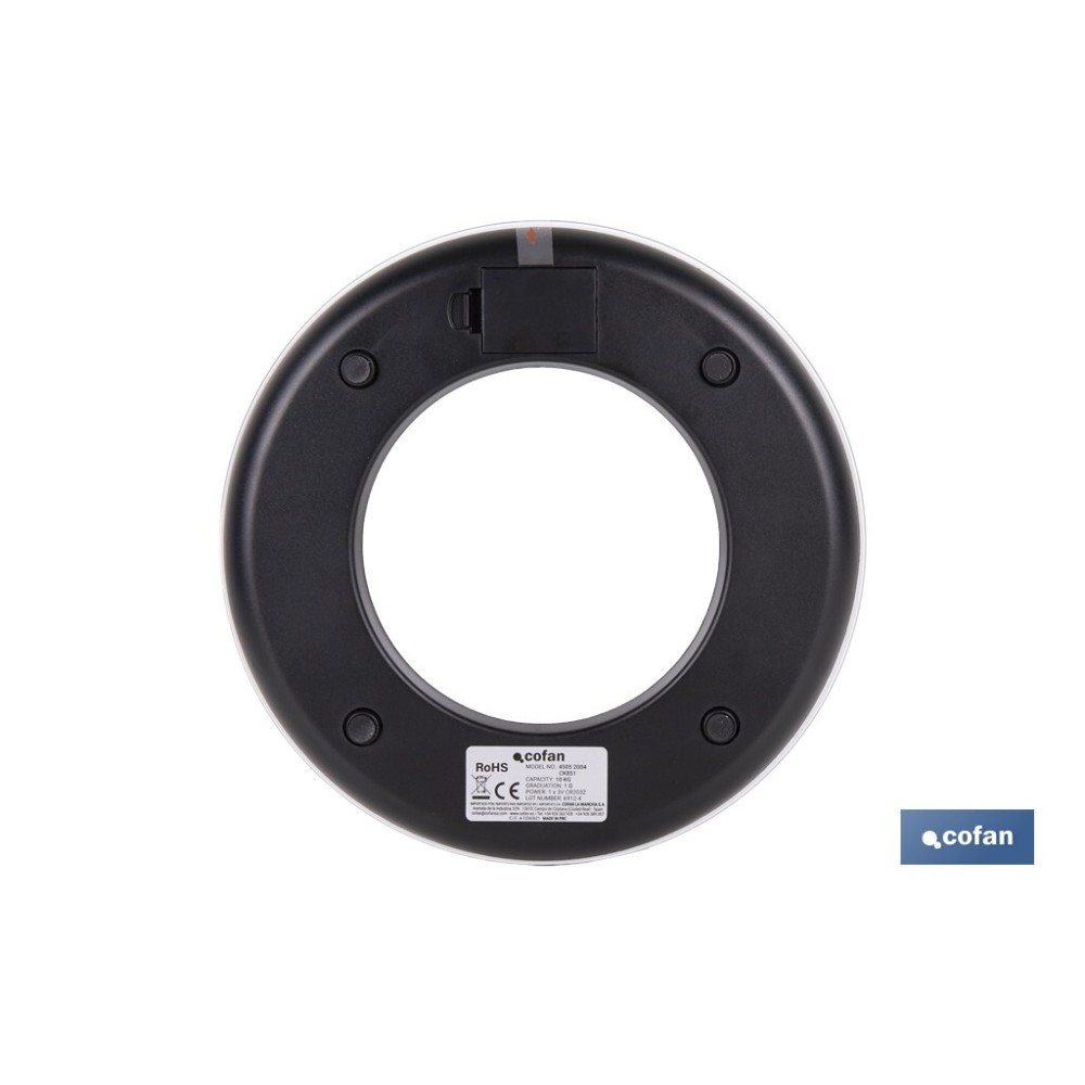 BÁSCULA DE COCINA DIGITAL CON CUENCO DE CAPACIDAD 3,8 L 10 KILOS Ø25,5 X 14 CM
