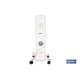 RADIADOR DE ACEITE CON TERMOSTATO REGULABLE Y VENTILADOR 7 ELEMENTOS 1500 W