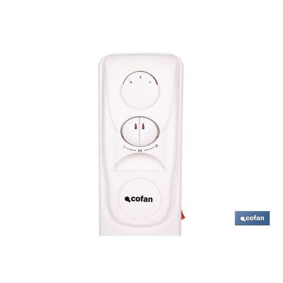 RADIADOR DE ACEITE CON TERMOSTATO REGULABLE Y VENTILADOR 7 ELEMENTOS 1500 W