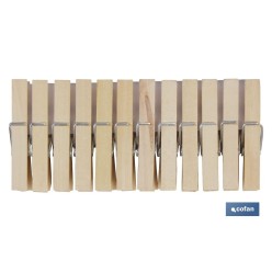 PACK 24 UDS PINZAS MADERA PRIMERA CALIDAD 7cm