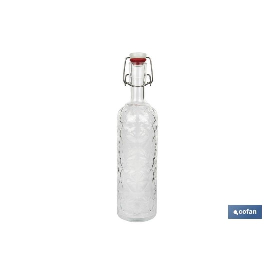 BOTELLA DE VIDRIO TRANSPARENTE CIERRE DE ESTRIBO 1 L VENTA UNITARIA