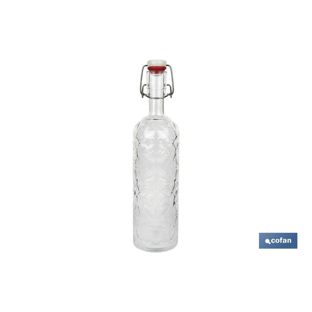 BOTELLA DE VIDRIO TRANSPARENTE CIERRE DE ESTRIBO 1 L VENTA UNITARIA