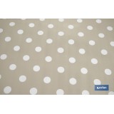 ROLLO DE MANTEL ANTIMANCHAS DE LUNARES BEIGE 1,40 X 20 M