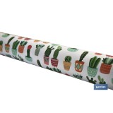ROLLO DE MANTEL ANTIMANCHAS CON CACTUS 1,40 X 20 M