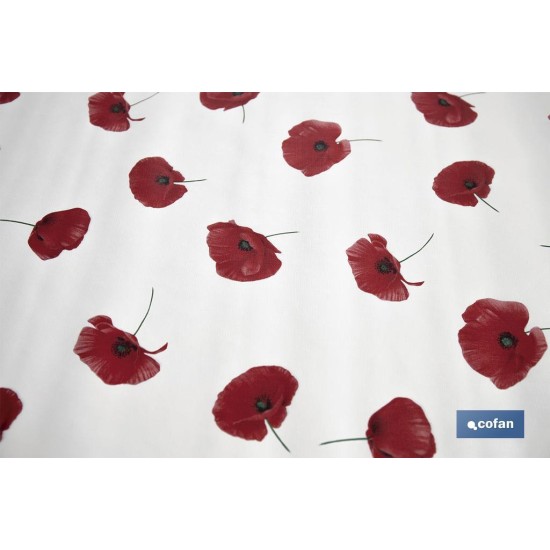 ROLLO DE HULE DISEÑO AMAPOLAS 1,40 X 20 M