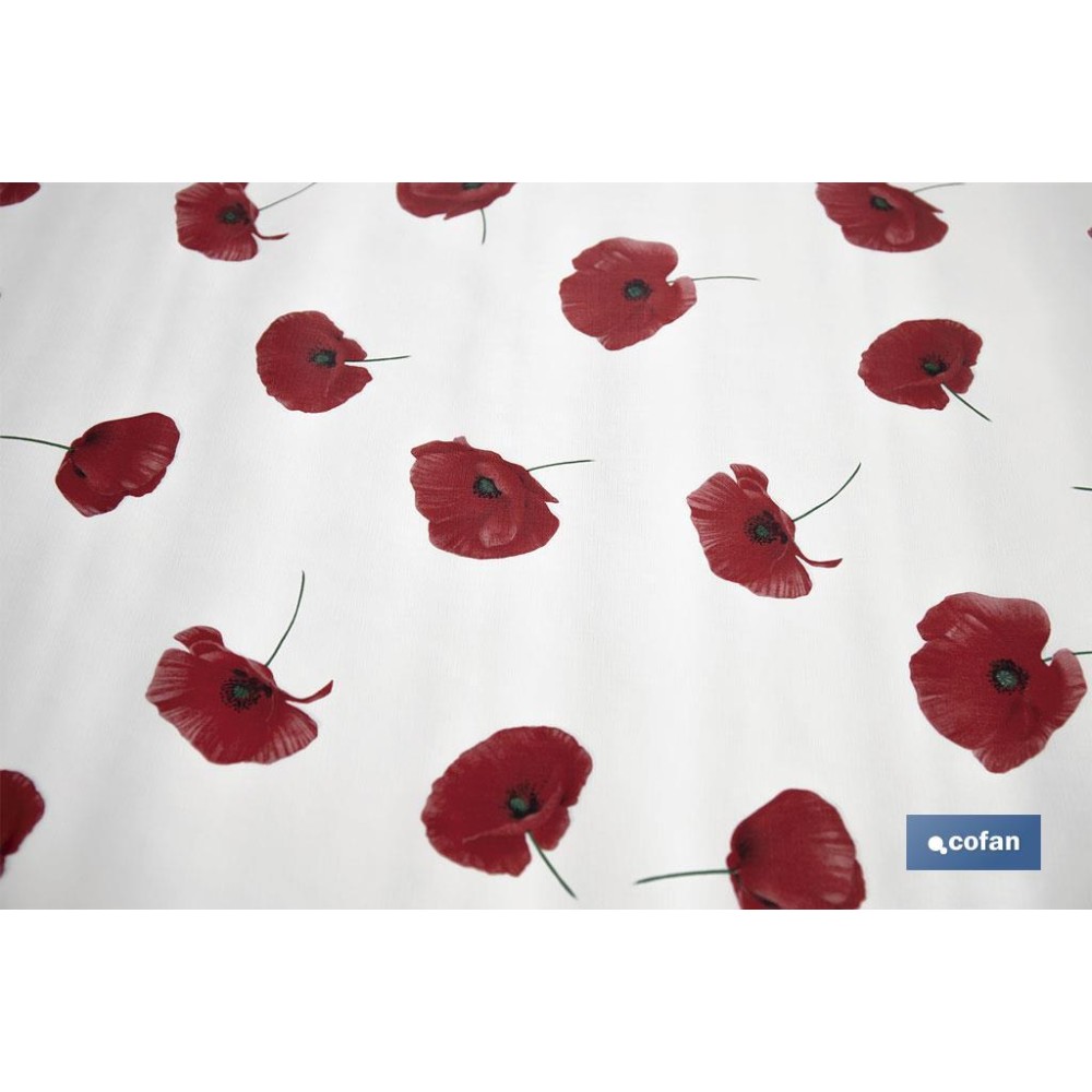 ROLLO DE HULE DISEÑO AMAPOLAS 1,40 X 20 M